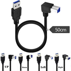 USB 3.0 Cable A Male to B Male 90 Degree Right Angle