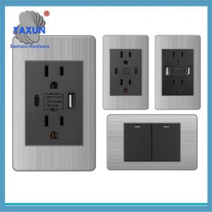 15A American Standard USB C Socket Stainless Steel Panel 118 * 72mm US/Thailand Power Outlet 2Way Switch