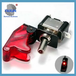 DC 12V 10A, Electrical Toggle Switch Incidental 6 inch Wire Leads with Red LED for Marine Boat Car