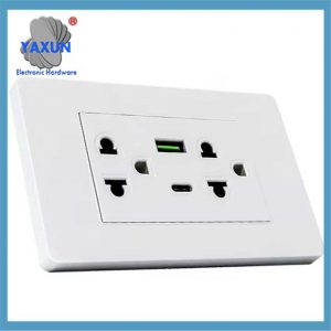 New Model American Standard PC Panel Electrical Universal Dual Power Socket Outlet with Fast Charge USB Type a+C Pd3.0 20W