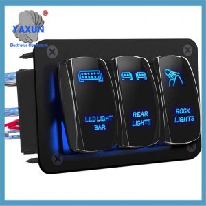 LED Light Bar Switch Panel, 3 Gang Rocker Switch Panel, 12V Toggle Switch Panel for Truck Car RZR Jeep RV