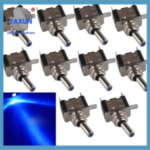 Universal Car Toggle Switch 12V 20A AMP Blue LED Light Rocker Toggle Switch SPST ON/Off 3Pin